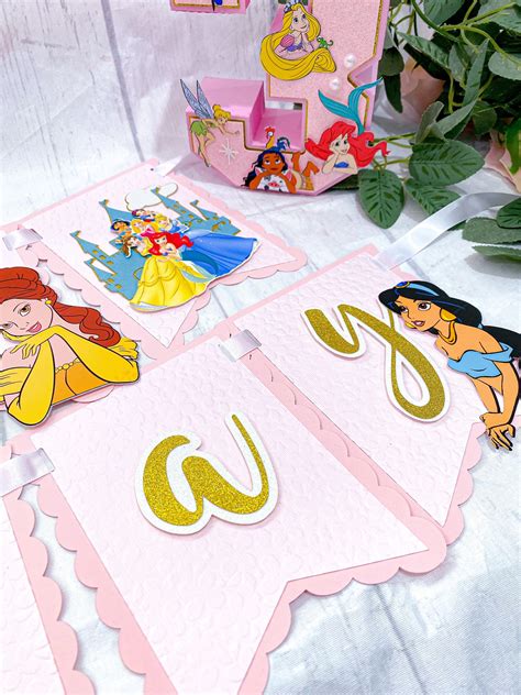 Happy Birthday Banner Disney Princesses Theme Party - Etsy