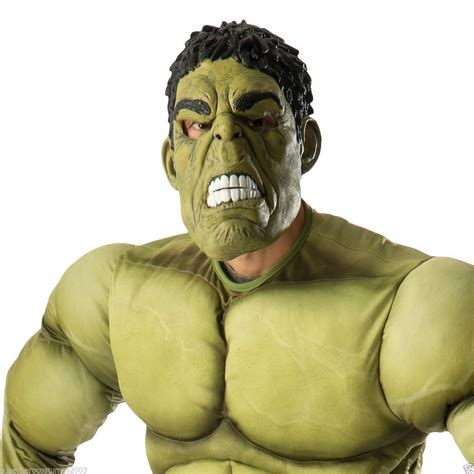 Hulk Avengers Muscle Adult Costume Marvel Halloween Fancy Dress ...