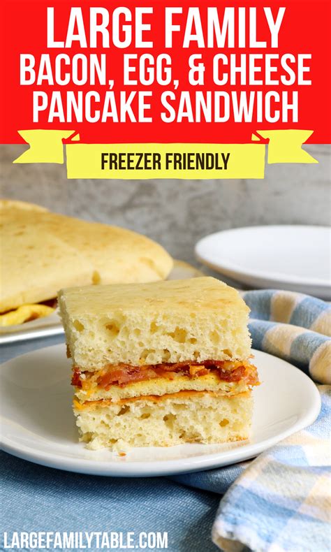 Large Family Bacon, Egg, and Cheese Pancake Sandwich | Freezer-Friendly ...