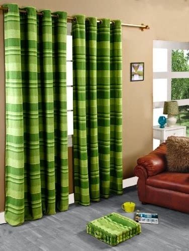 Green living room curtains for modern interior