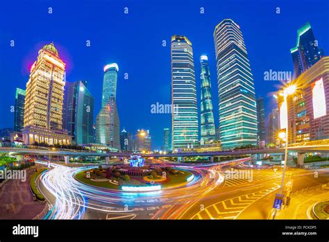 night view of Lujiazui District at shanghai, china Stock Photo - Alamy