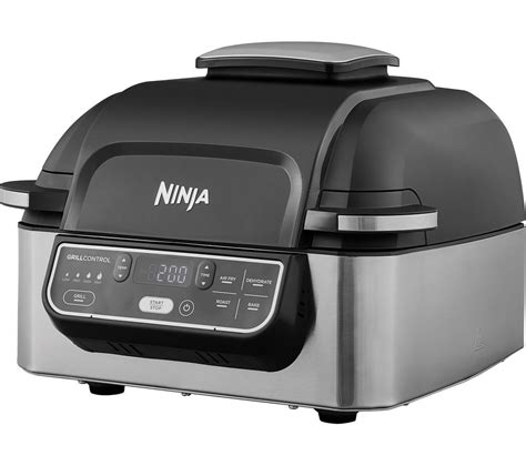 NINJA AG301UK Health Grill & Air Fryer - Black & Brushed Steel, Brushed Steel | Currys Price ...