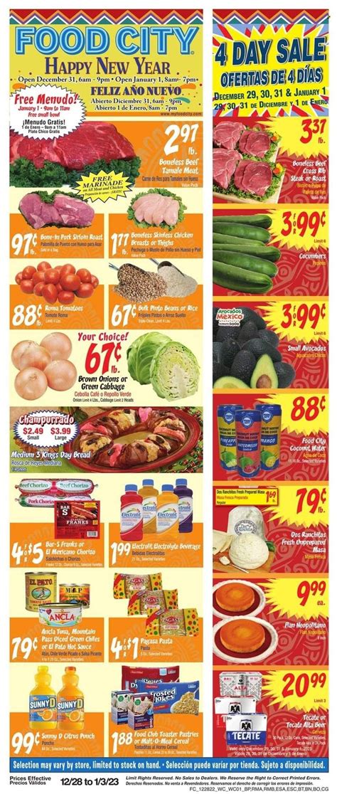 Food City (AZ) Weekly Ad Flyer Specials December 28 to January 3, 2023