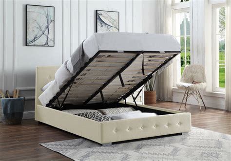 York King Size Bed Frame with Lift Up Storage | BedSale.com