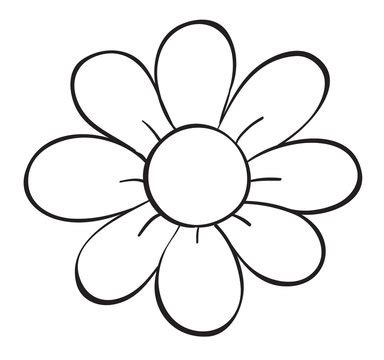 Flower Clipart Black And White Outline