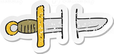 retro distressed sticker of a cartoon tattoo knife symbol 36493568 PNG