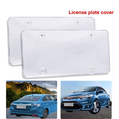 2x Clear Flat License Plate Cover Shield Tinted Plastic Tag Protector - Walmart.com - Walmart.com