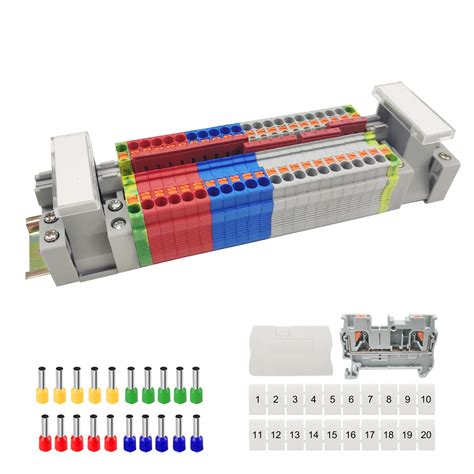 JINXIAN DIN Rail Connectors Block PT-2.5 Terminal Kit Rail Terminals ...