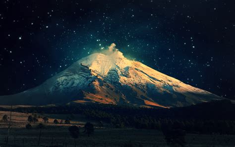 mountain, Trees, Space, Landscape, Winter, Popocatepetl Wallpapers HD ...