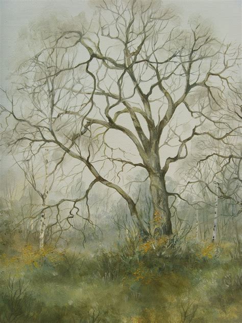 Antiques Atlas - February Landscape Oil Painting Of Trees