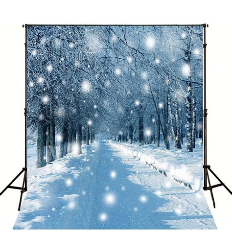 GreenDecor Polyester Fabric 5x7ft Photography Background Christmas Snow ...