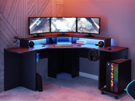 Recoil Quartz Corner Gaming Desk