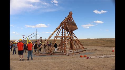 Punkin Chunkin with the most Historically Accurate Trebuchet! - YouTube