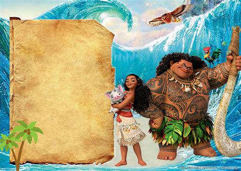 (FREE PRINTABLE) – The Brave Moana Birthday Invitation Templates ...