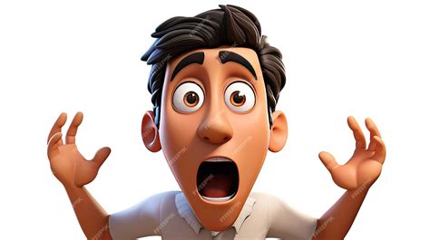 A cartoon man with a surprised expression on his face | Premium AI ...