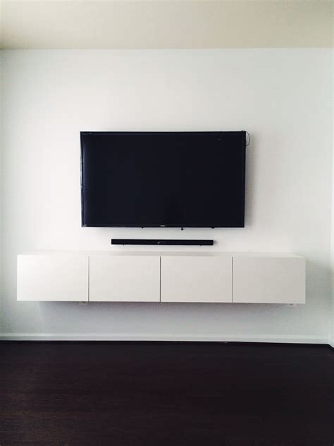 IKEA BESTÅ media console. Mounted tv with hidden wires. Now that's ...