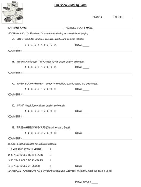 Show Judging Form - Fill Online, Printable, Fillable, Blank | pdfFiller