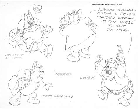 Disney Publication Model Sheet: Peg Leg Pete - Costumes - Peg Leg Pete ...