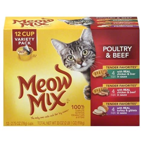 Meow Mix Tender Favorites Poultry and Beef Variety Pack Wet Cat Food ...