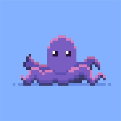 Octopus character in pixel art style | Pixel art characters, Pixel art, Cool pixel art