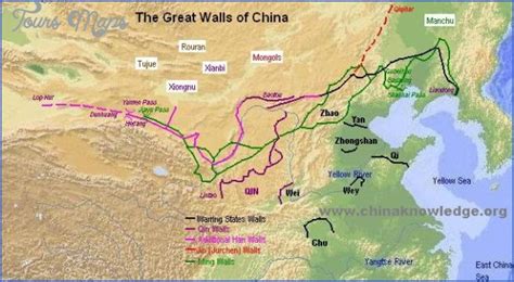 Great Wall China Map - ToursMaps.com