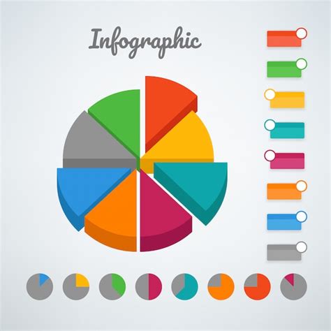 Color pie chart infographic vector template. vector template for presentation Vector | Premium ...