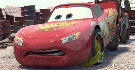 the character cars from disney pixar is shown in front of some other ...