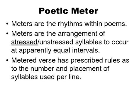 Meter and Rhythm What do you know about