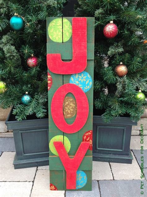 Wooden Outdoor JOY Sign with outdoor paint - Garden Sanity by Pet Scribbles