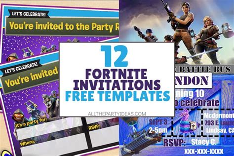 12 FREE Fortnite Party Invitations [Perfect for Birthday!]