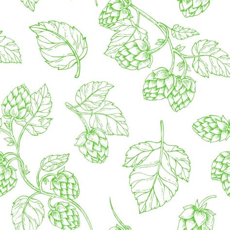 Premium Vector | Hops beer seamless pattern