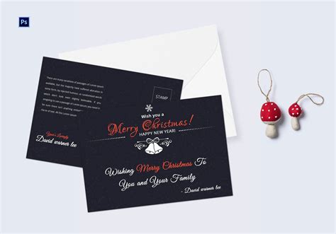 Merry Christmas Postcard Template in Adobe Photoshop