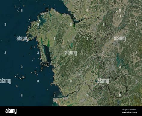 Chungcheongnam-do, province of South Korea. High resolution satellite map Stock Photo - Alamy