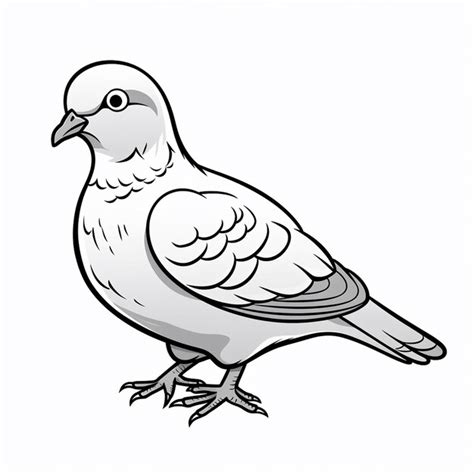 Premium Photo | Pigeon adorable art cute cute coloring book kawaii line art