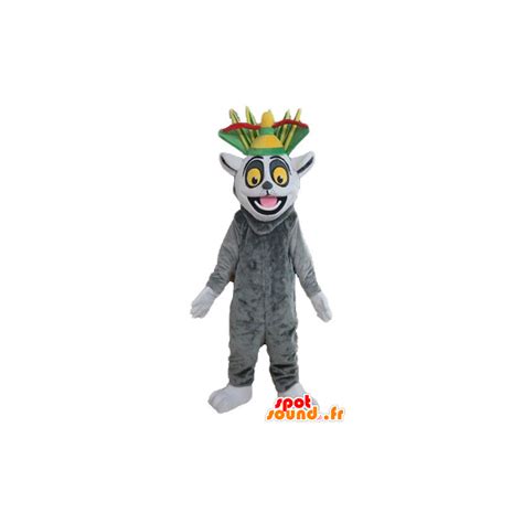 Purchase Mascot gray and white lemur, cartoon Madagascar in Mascots famous characters Color ...