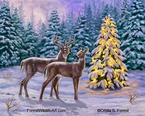 Crista Forest's Animals & Art: Christmas Deer Painting