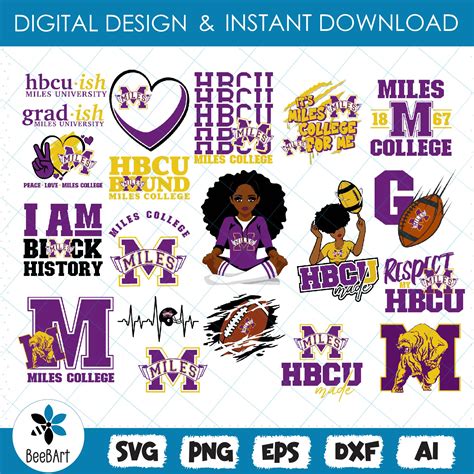 Miles College Svg, HBCU Svg Collections, HBCU team, Football - Inspire ...