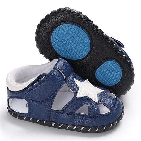 Raise Young PU Leather Star Summer Baby Boy Sandals Hollow Soft Soles ...