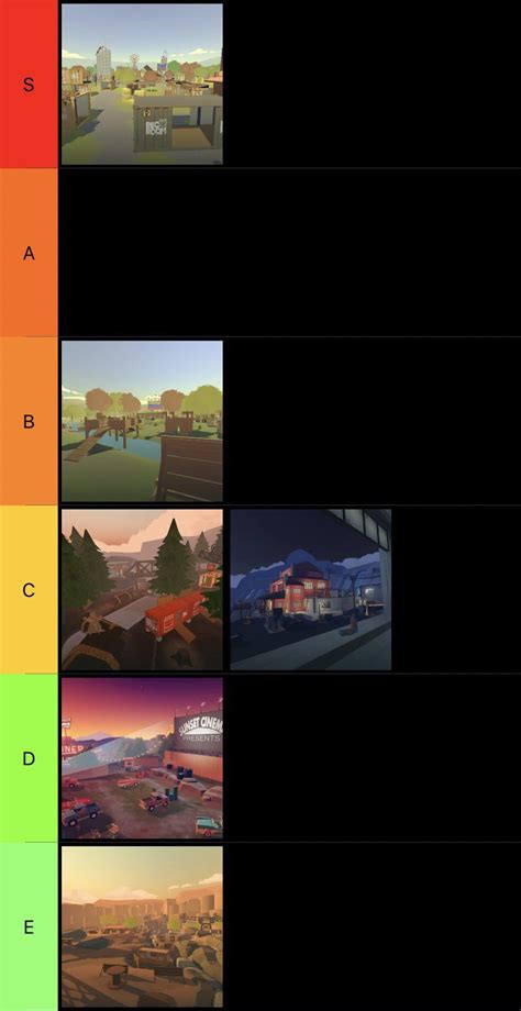 My tier list of the paintball maps! : r/RecRoom