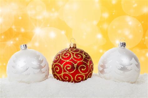 Christmas Balls In Snow Free Stock Photo - Public Domain Pictures