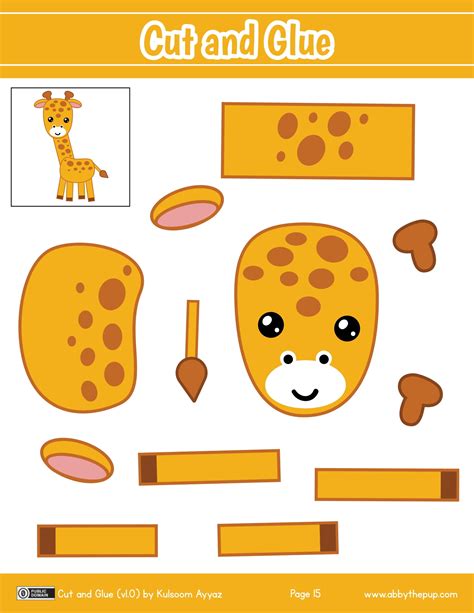 Cut and Glue giraffe preschool printable | Free Printable Papercraft Templates