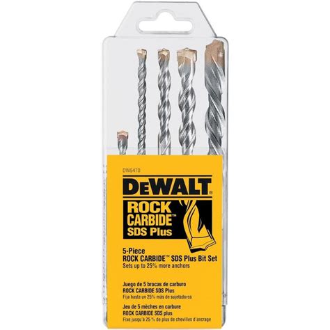 Shop DEWALT 5-Piece x Sds-plus Hammer Drill Masonry Drill Bit for Concrete at Lowes.com