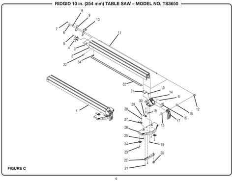 Ridgid TS3650 10" (254mm) Table Saw Parts and Accessories- PartsWarehouse