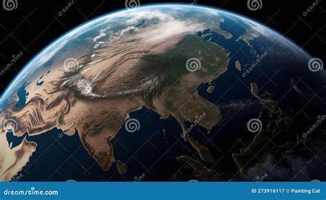 South America from Space, Illustration with Detailed Planet Surface ...