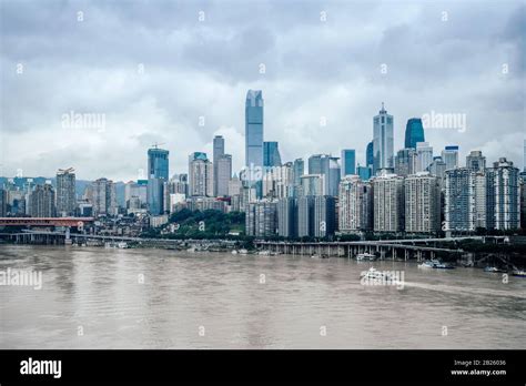 Yuzhong Peninsula on the Yangtze River, Chongqing, China Stock Photo ...