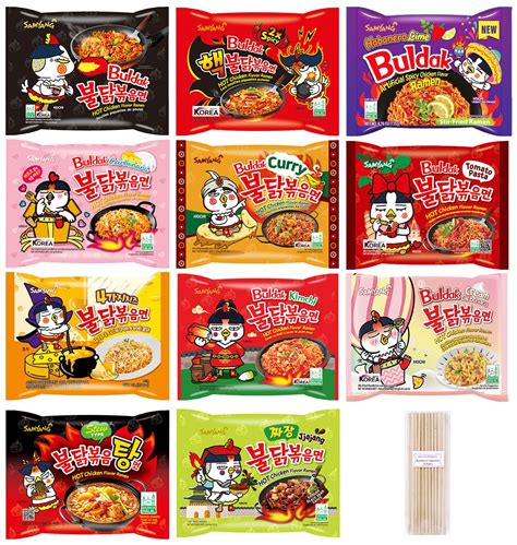 Buy Samyang Spicy Hot Chicken Ramen 11 Flavor Variety Pack - FREE Chopsticks - Korean Buldak ...