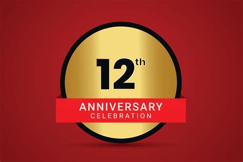 12th Anniversary Celebration golden vector design. 13339865 Vector Art ...