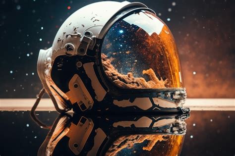 Premium AI Image | Reflection in the helmet Astronaut in space suit Beautiful illustration ...