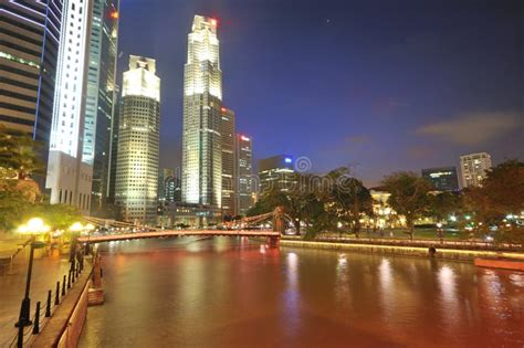 Singapore CBD at Night stock photo. Image of money, banking - 18254946