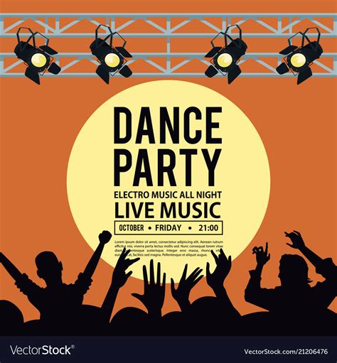 Dance party invitation Royalty Free Vector Image